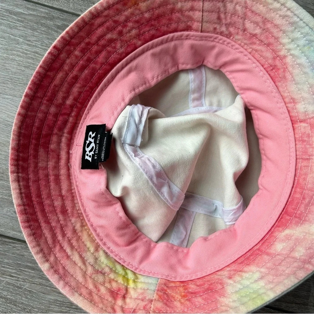 By Samii  Ryan Blue Pink Yellow Tie Dye Bucket Hat - Picture 11 of 14